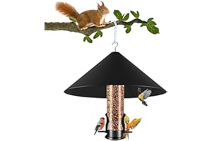 KITVONA 19 Inch Metal Squirrel Baffle for Bird Feeder, Hanging Baffles for Squirrel Proof Bird Feeders, Outdoor Cover Rain Guard, Rust Chew Proof Heavy Duty