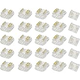 Biantie La 3-Pin 10mm COB LED Strip Connector Kit for Solderless Strip-to-Wire and Strip-to-Strip Joints on CCT COB LED Light Strips (Pack of 25)