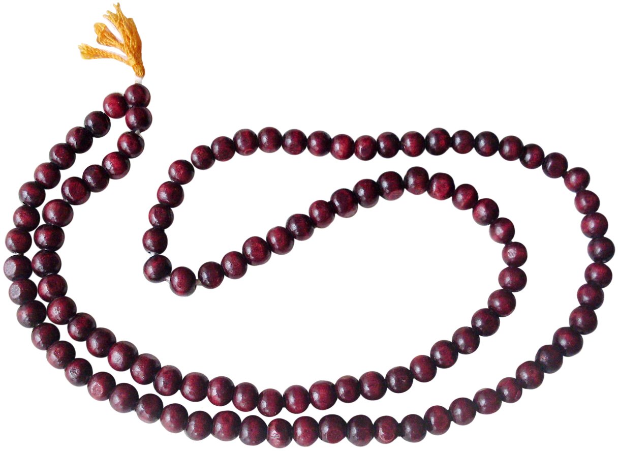 FAIR TRADE BUDDHIST ROSARY MALLA MALLAH BEADS (Orange Tassle)