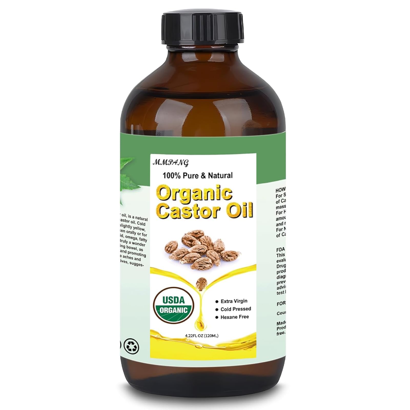 MMPANG USDA Certified 100% Pure Organic Castor Oil