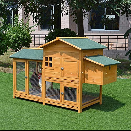 JHKGY Hühnerstall,Ark House Geflügel Run Nistkasten,Großer Hölzerner Außenkaninchen-Hühnerstall,Mit Lüftungstür… – Bild 3