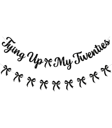 „She’s Tying Up Her Twenties“ Banner – Roségolden Glitzernd, Für 30. Geburtstag Oder Jubiläum