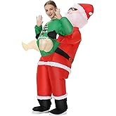 Searhmomo Inflatable Santa Costume for Kids,Santa Claus Blow Up Costumes Christmas Inflatable Costume for Girls Boys Halloween Christmas Suit Cosplay