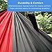 [Premium Double Hammock & Strap Bundle] Serac Sequoia XL Wide Camping Hammock with Ultralight Ripstop Nylon and Quick-Hang Suspension System - for The Backpack, Travel & Camping (Ember Ash/Red)