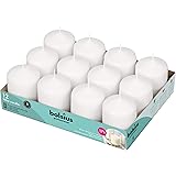 BOLSIUS Set of 12 White Pillar Candles -2.25-x3 inch Unscented Candle Set - Dripless Clean Burning Smokeless Dinner Candle -