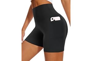CTHH Biker Shorts for Women with Pockets - 5'' High Waisted Tummy Control Gym Yoga Workout cycling bike Shorts