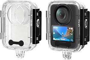 45M Waterproof Housing Case for DJI Osmo 360, Protective Shell PC Sports Camera Cover Transparent Tempered Glass for DJI Osmo