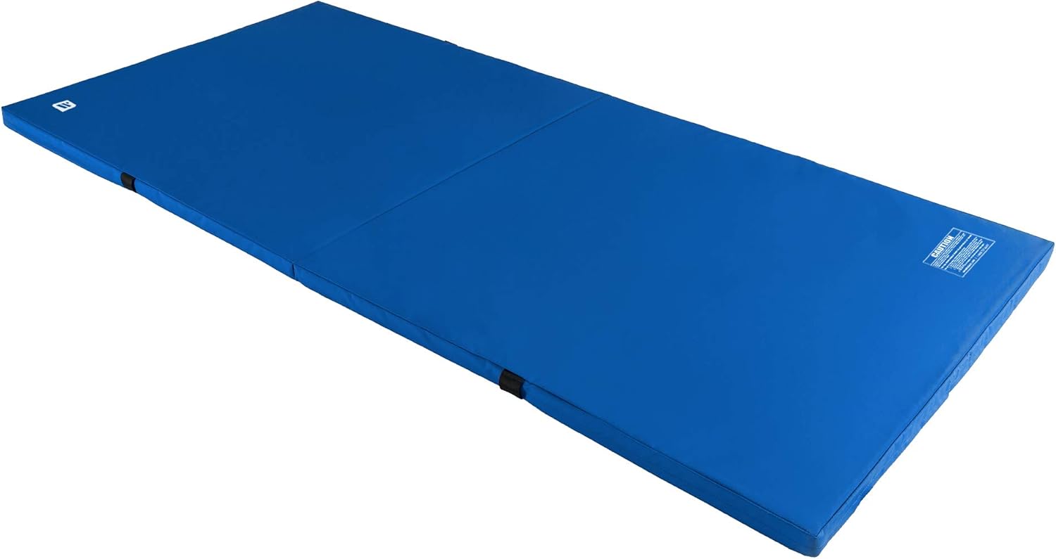 We Sell Mats Blue 4'X8'X12 Thick BiFolding Crash Landing Mat Pad