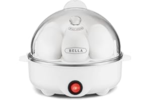 BELLA Rapid Electric Egg Cooker and Poacher with Auto Shut Off for Omelet, Soft, Medium and Hard Boiled Eggs - 7 Egg Capacity