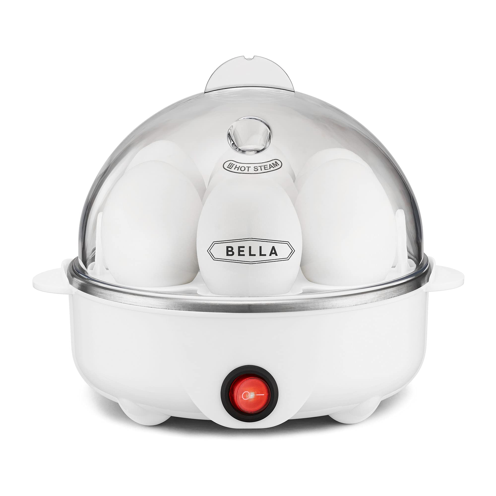 Photo 1 of BELLA Rapid Electric Egg Cooker and Poacher with Auto Shut Off for Omelet, Soft, Medium and Hard Boiled Eggs - 7 Egg Capacity Tray, Single Stack, White
