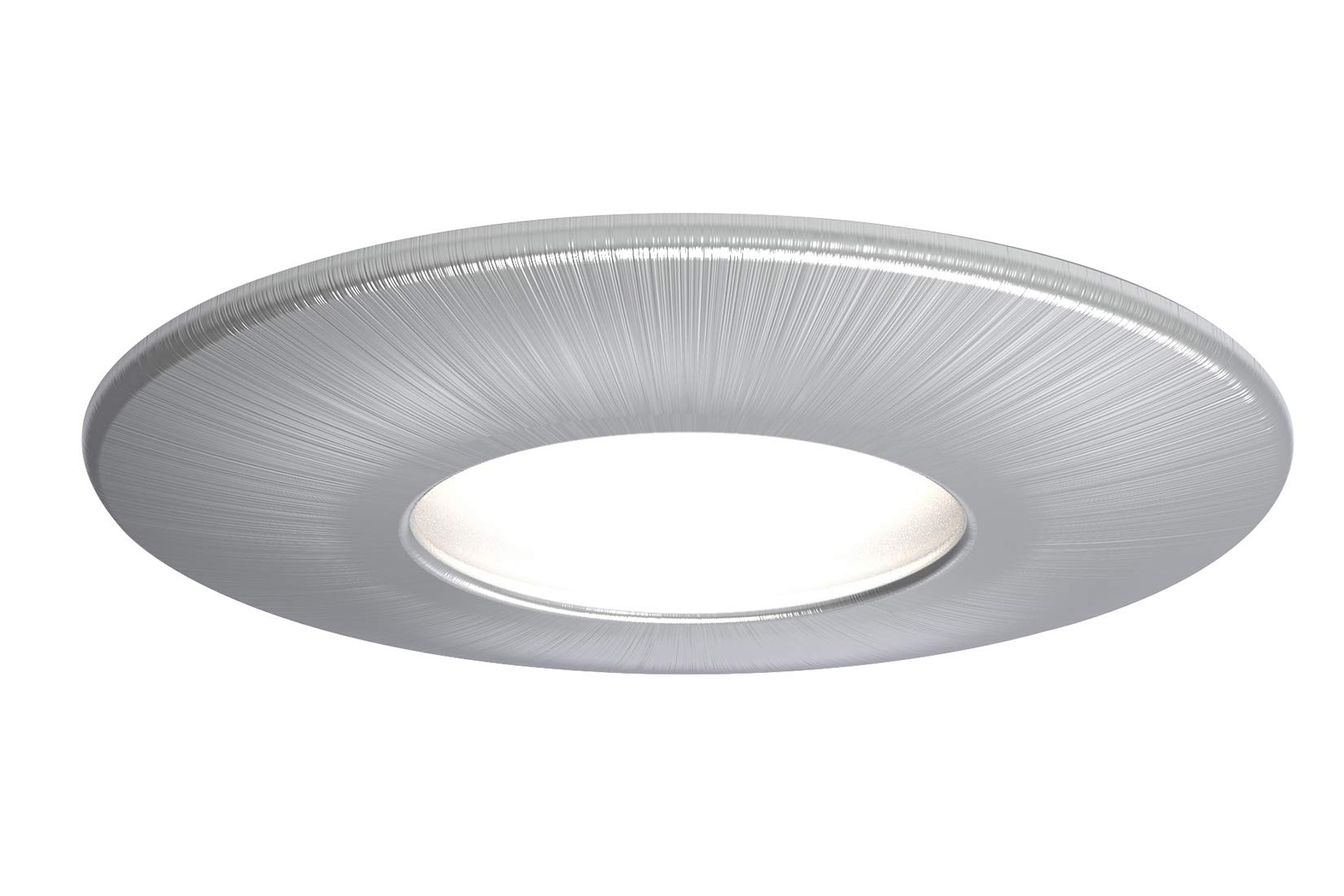4lite Fire-Rated Indoor Downlight (Satin Chrome) IP65 Rated Dimmable Spotlight Supplied with a 2200k - 6500k 345lm Smart GU10 Bulb - 4L1/2212-4yr Guarantee