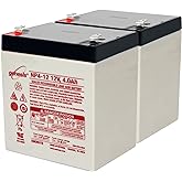 EnerSys Genesis NP4-12 - 12 Volt/4 Amp Hour Sealed Lead Acid Battery with 0.187 Fast-on Connector (2 Pack)