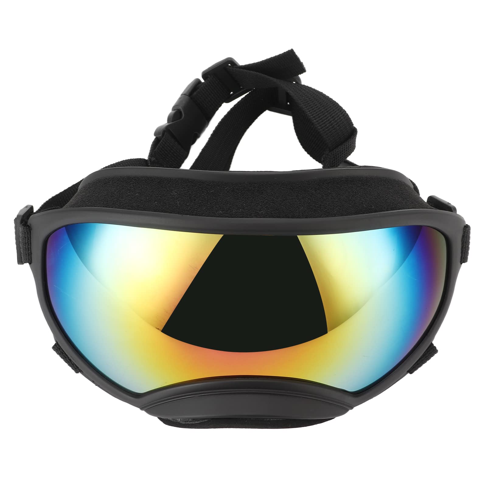 Dog Goggles Eye Wear Anti UV Pet Sunglasses Adjustable Glasses Strap(Black frame red film)