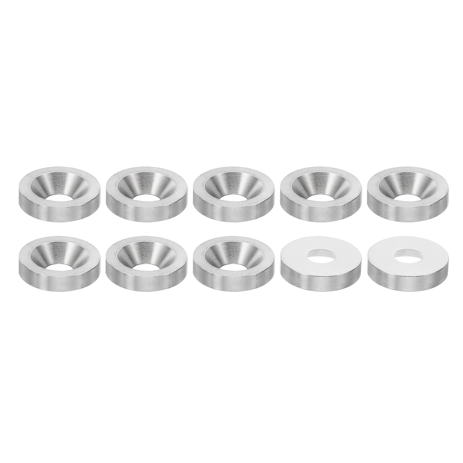 PATIKIL M6 Finish Countersunk Washer, 10pcs 18mm Dia. 4mm Tall Solid 304 Stainless Steel CNC Finish Cup Washer Flat Screw Head Gasket for Construction
