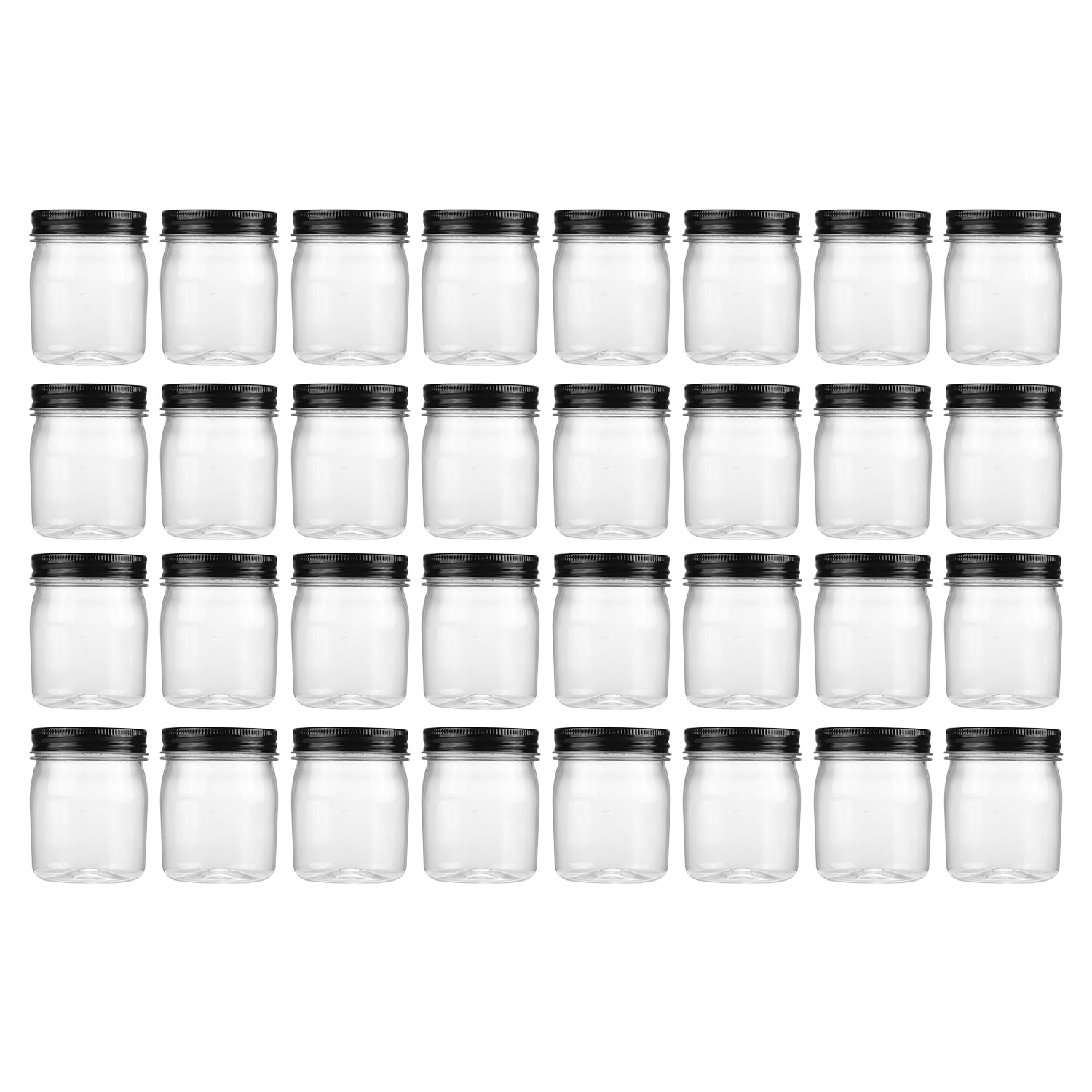 Photo 1 of (unknown if complete) novelinks 8 oz Clear Plastic Jars with Screw-On Lids - BPA-Free Refillable Storage Containers