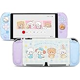 GeekShare Protective Case for Switch OLED,Slim Cover Case Compatible with Switch OLED Separable Soft Silicone Protective Shell for Joy Con with 2 Thumb Grip Caps - Mikko Sweet Thoughts