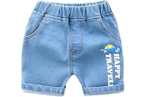 Toddler Baby Boys Cotton Denim Jeans Shorts Girls Elastic Waist Pull On Summer Casual Short Pants 2-7T