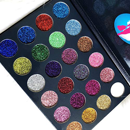 Pro Glitter Eyeshadow Palette - 24 Colors Glitter Eyeshadow Palette Shimmer Ultra Pigmented Makeup Eye Shadow Powder Long Lasting Waterproof