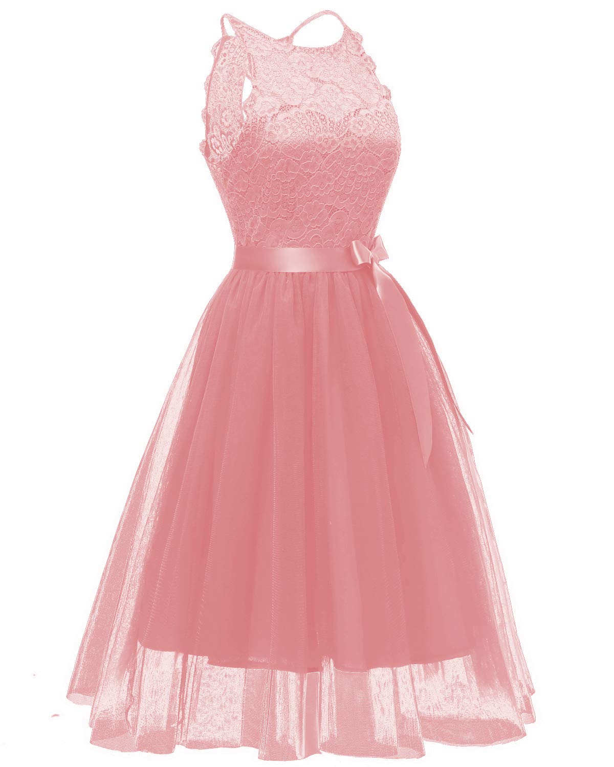 BeNicer Women Off Shoulder Summer Dress - A Line Knee Length Lace Dress for Party (2018)