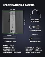 VIPARSPECTRA P1000 Grow Light Full Spectrum LED 100W Dimmable 2x2ft Coverage view 7