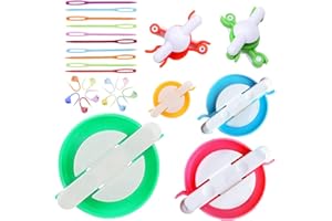 KNEWMART Pom Pom Maker, 5 Sizes Pompom Maker Tool Set for Fluff Ball Weave DIY Wool Yarn Knitting Craft Project for Beginner,Include 10PS Knitting Stitch Markers+10PS Plastic Needles