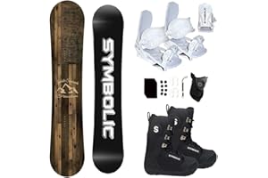 Symbolic Freedom Flag USA Snowboard , Bindings, and Boots Package with Leash, Stomp, Mask, Men Women Kids Regular-Wide