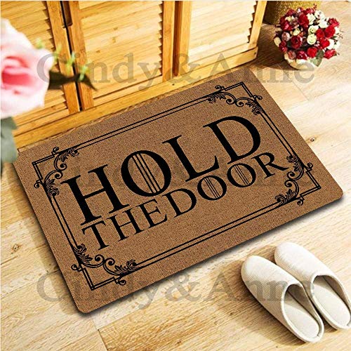 Tdou Hold The Door Game of Thrones Doormat Entrance Floor Mat Funny Doormat Door Mat Decorative Indoor Outdoor Doormat 23.6 by 15.7 Inch