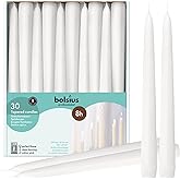 BOLSIUS Long White Taper Candles - Bulk Pack of 30 Count - 10-inch Unscented Household Candlesticks - Premium European Quality Wax - 8 Hour Long Burning Candles for Home Décor, Weddings & Parties