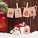 KUUQA 50 Pieces Kraft Paper Christmas Note Tags for Christmas Note Tags Wrapping Label with Hanging Rope, 5 Different Design
