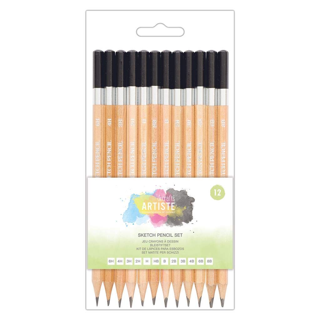 Artiste Sketching Pencils, Grey, Pack of 12, Sketching Pencil Art Supplies for Your Pencil Case and Sketch Book, Ideal Pencils for Drawing and Filling Your Sketch Pad, Art Pencils for a Drawing Book