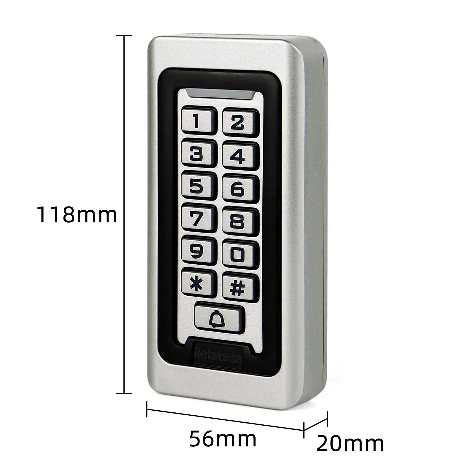 Retekess T-AC03 Security Access Control Keypad,RFID Keypad,Door Access Control,Stand-Alone Keypad,2000 Users,Wiegand 26-bit,Support Proximity RFID Card