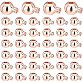 UNICRAFTALE About 60Pcs Crimp Beads Rose Gold Stopper Beads with Pin Metal Loose Spacer Beads Bulk Brass Round Stopper Crimp End Beads for Jewelry Making Accessories Hole 0.9mm