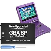 SHENMZ GBA Sp Battery, Upgraded (2800mAh) Ultra High Capacity Rechargeable Lithium-ion Battery for Nintendo GBA SP Gameboy Advance SP AGS-001 with Screwdriver