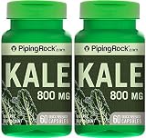 Piping Rock Kale 800 mg 2 Bottles x 60 Quick Release Capsules Dietary Supplement