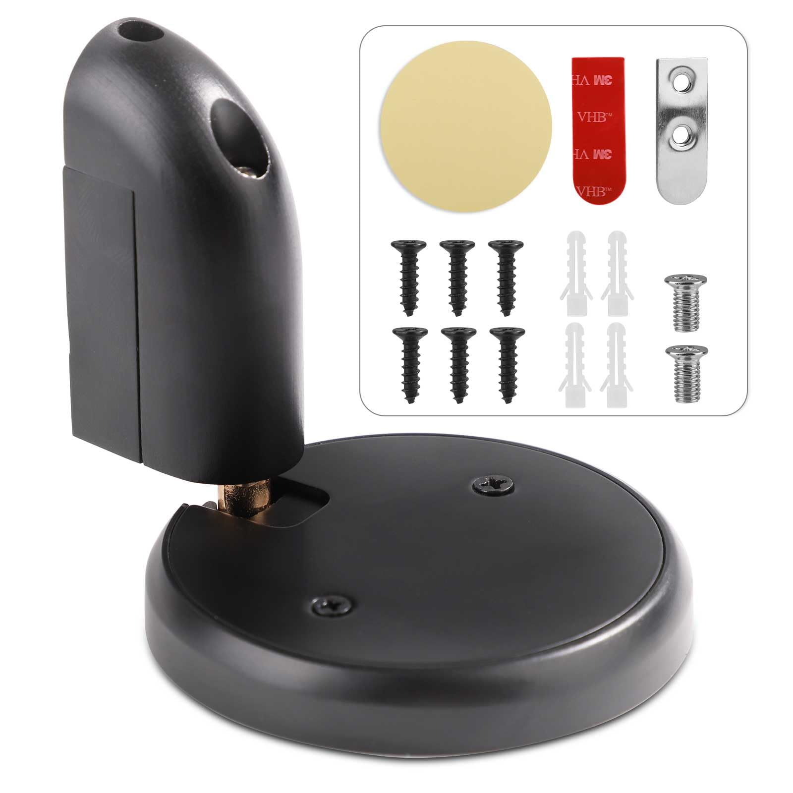 Magnetic Door Stopper, Black Silent Door Stopper No Drill Door Holder Catch Punch Free Magnet Door Stopper Mechanical Silent Floor Door Stop for Home Office