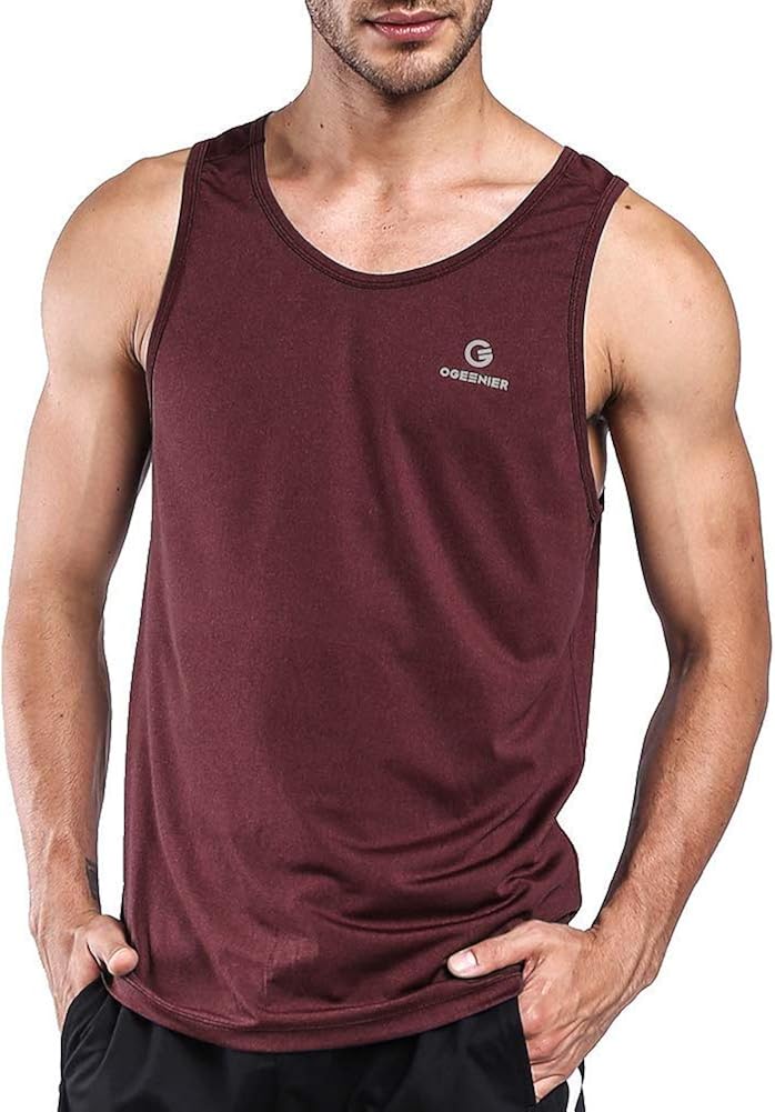 Ogeenier Men's Training Quick-Dry Sports Tank Top Shirt for Gym Fitness Bodybuilding Running Jogging