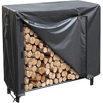 thumbnail image 2 of Easy-Going 4 Feet Outdoor Log Rack Cover Waterproof Weatherproof Firewood Cover With Openable Front Flap (Cover Only, Rack Not Included 2 of 12