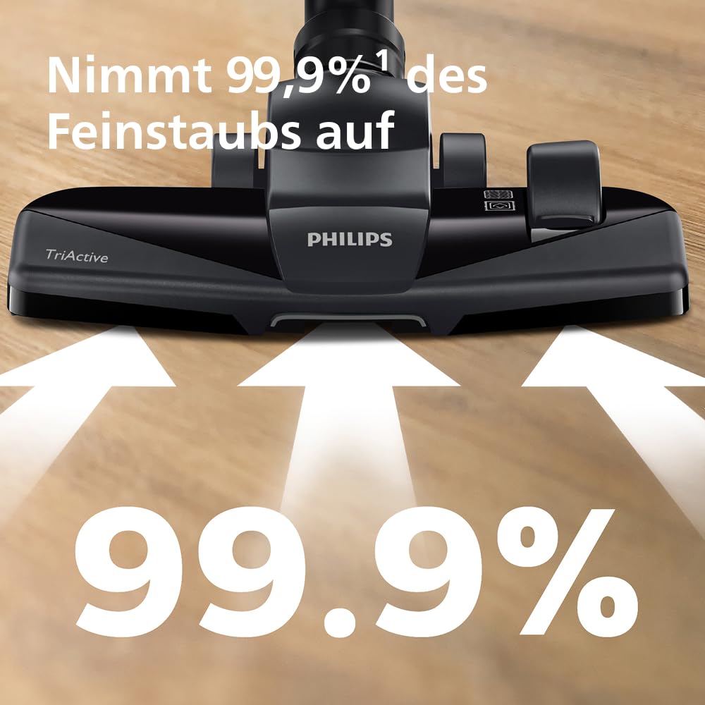 Philips PowerPro Compact Staubsauger – Leicht, Beutellos, 900 W Saugleistung, TriActive Düse für Hartböden und Teppich, Allergie H13 HEPA-Filter, PowerCyclone 5 Technologie (FC9332/09) 5