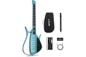 Enya CYBER-G Stringless Smart Guitar, Foldable Travel Backing Guitarra, Built-in Drum Machine & Bassline, 20 instrument Sounds for One-Man Band, App Interactive Chord Sheets For Adults & Teens (Blue)
