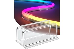 HETYUE Neon Rope Light Clips Mounting - 30Pcs Clear Waterproof LED Strip Clip Brackets - Adhesive Wall Mount Holder for Govee and Other Neon LED Lights Strips (Not Support H61A2 & H61A0)