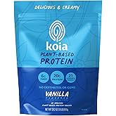 Koia Plant Based Protein Powder, Vanilla, 20g Protein, 3g Sugar, 6g Prebiotic Fiber, Pre & Post Workout, 21 Vitamins & Minerals, No Seed Oils, Dairy-Free, Gluten-Free, Non-GMO, 20 Servings, 28.2 Oz