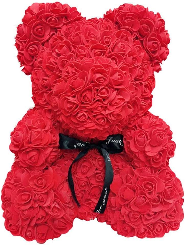 Genlesh Teddy Bear Rose Flower, Foam Rose Bear Romantic Flower Bear Birthday Wedding Anniversaries for Valentine's Day Mother's Day, 25cm