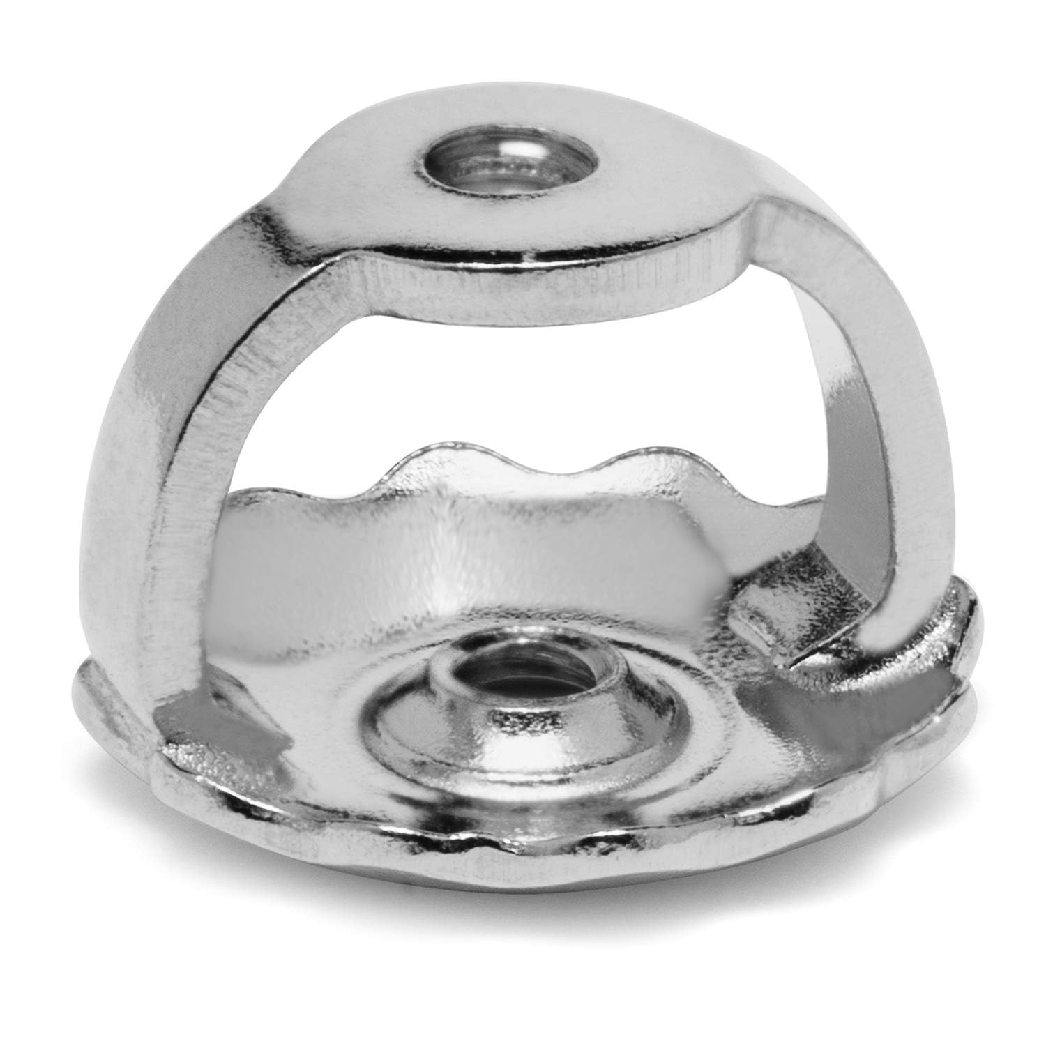 Single Earring Back Replacement |14K Solid White Gold | Threaded Screw on Screw Off | Quality Die Struck | Post Size .040" | 1 Piece