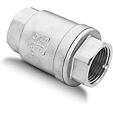 3/4" NPT Vertical Spring Check Valve, Stainless Female Thread 1000WOG, DN20 | Non-Return Heavy-Duty Lift Spring Design, Prevent Backflow, Protects Pumps, Quick Shutoff, for Vertical Piping, Water Oil Gas