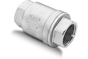 3/4" NPT Stainless Steel Spring Check Valve, WOG1000 NPT Thread unleaded in-Line Vertical Check Valve Non Return One Way Coun