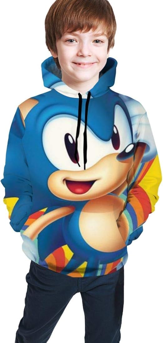 Hengtaichang Sonic The Hedgehog Sudadera con capucha para niños con ...