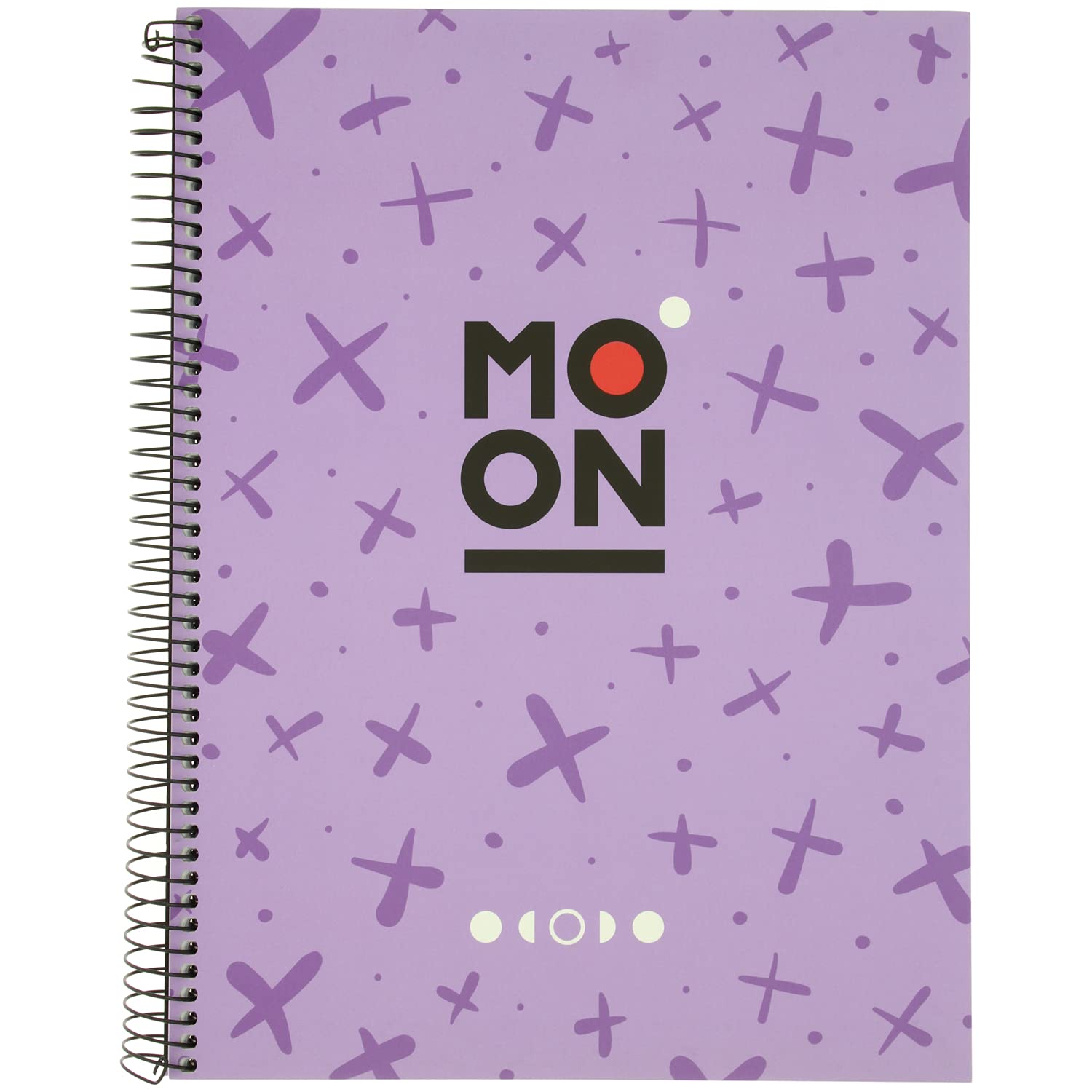 Grafoplás 88528469 A4 Notebook, Lavender, Hardcover, Plasticated Soft Anti-Fingerprint, 100 Sheets, 90 g, 5 x 5, Micro-Perforated, 4 Drills, FSC, Moon Collection
