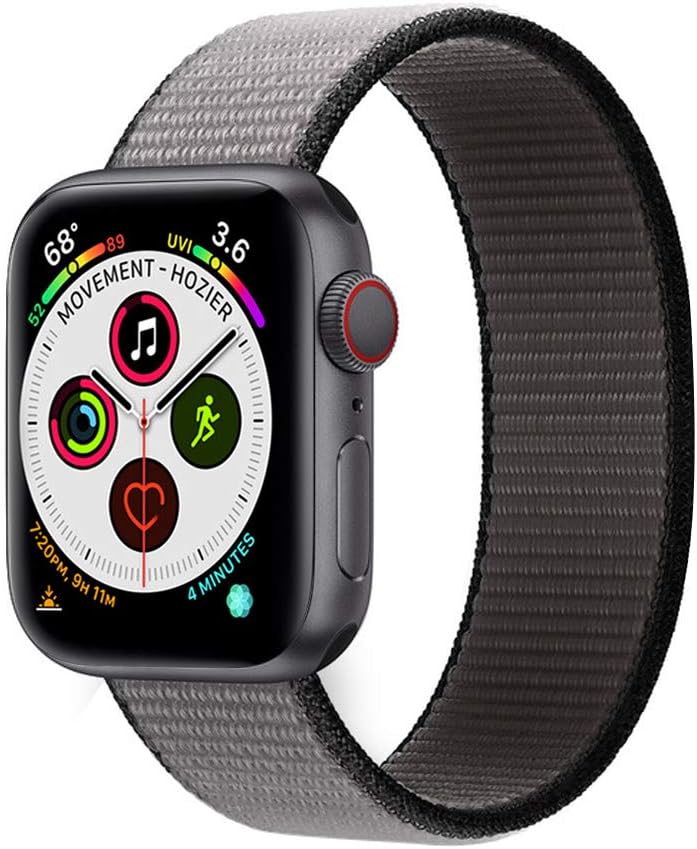 Muzzai Sport Band Compatible with Apple Watch 38mm 40mm 42mm 44mm, Soft Lightweight Breathable Nylon Loop Sport Replacement Wristband Compatible with Apple Watch Series 5/4/3/2/1