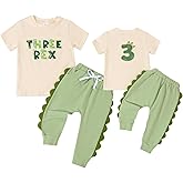 Toddler Baby Boy Girl Birthday Outfit 1st-4th Dinosaur Romper Shirt Joggers Pant Set 1-4 Yr Birthdays Shirts
