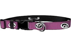 Moose Pet Wear Dog Collar – University of Iowa Hawkeyes Adjustable Pet Collars, 1" Wide, Medium, Pink Carbon Fiber